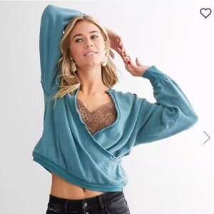 Free People Anyway Tee in Deep Teal effortless go with anything style BNWT